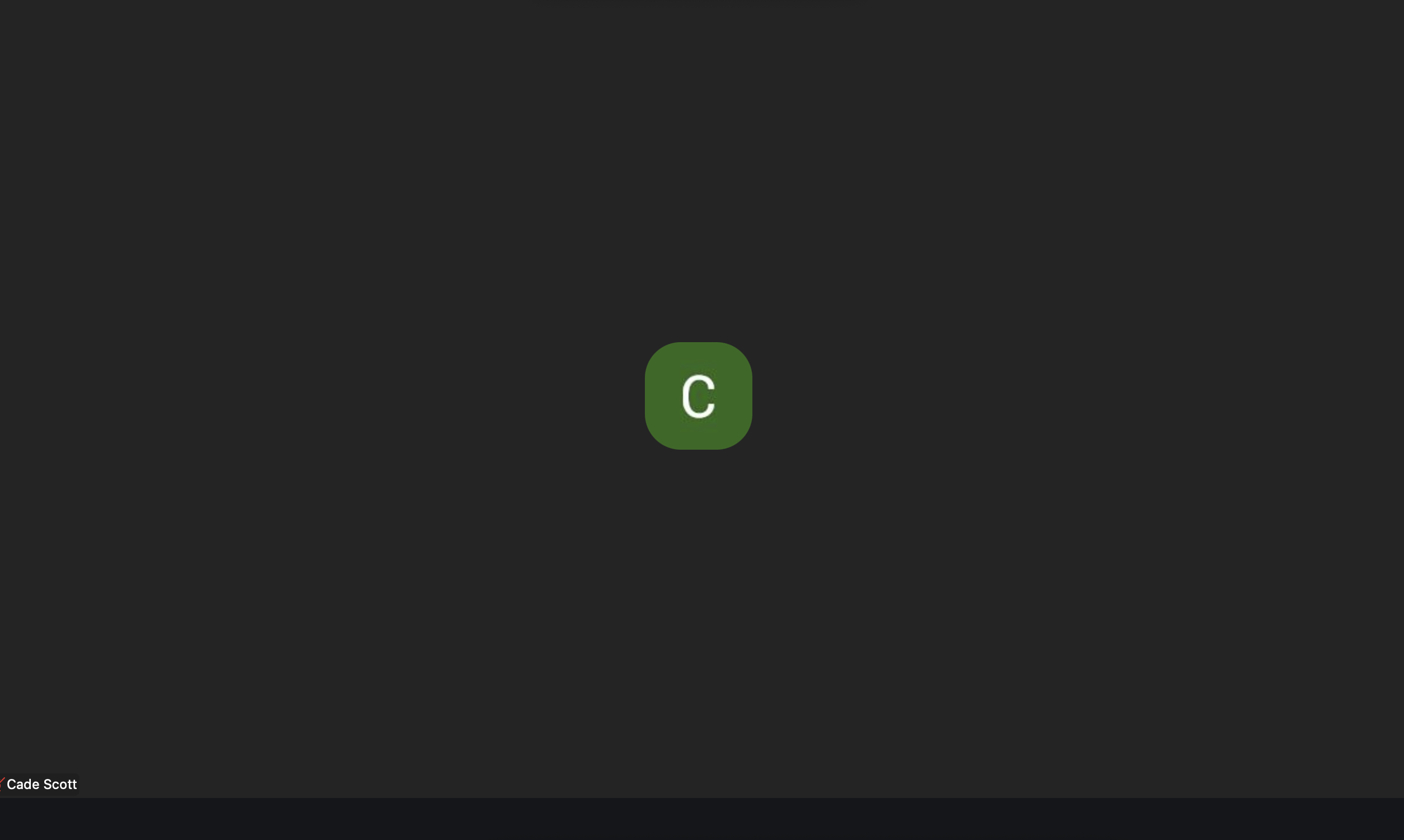 Empty Zoom meeting showing only Cade Scott present, demonstrating the low show-up rates problem before implementing conversational AI follow-up system